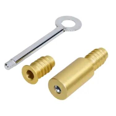 Click Here To Enlarge This Photo Of EDWIN Sliding Sash Range - ED33 Detachable Round Sash Stop&comma; Solid Brass with a Satin Brass Finish &lpar;ED33-SB&rpar;