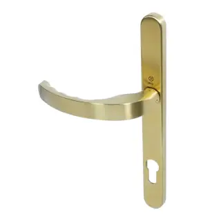 BLU Performance Ergonomic Lever Door Handle on Backplate Set &lpar;92mm c&sol;c&rpar; 316 Stainless Steel in a PVD Satin Brass Finish &lpar;EGC096-PSB&rpar;