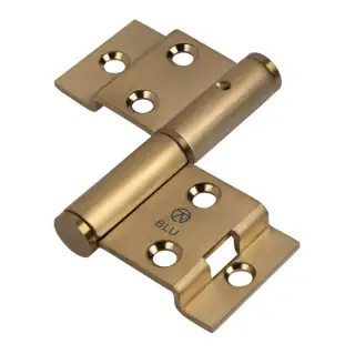 BLU Performance Tritus Flush Lift Off Butt Hinge &lpar;Left Hand&rpar; 77&period;2 x 45&period;8 x 2&period;5mm&comma; 316 Stainless Steel in a PVD Satin Brass Finish Finish &lpar;FH70-LH-PSB&rpar;