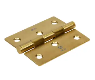 BLU Performance Slim Knuckle Door and Window Hinge Square Corner&comma; 76 x 66 x 2mm&comma; 316 Stainless Steel in a PVD Satin Brass Finish &lpar;HY3-PSB&rpar;