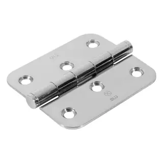 BLU Performance Slim Knuckle Door and Window Hinge Radius Corner&comma; 76 x 66 x 2mm&comma; 316 Polished Stainless Steel &lpar;HY3R-PSS&rpar;