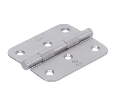 Click Here To Enlarge This Photo Of BLU Performance Slim Knuckle Door and Window Hinge Radius Corner&comma; 76 x 66 x 2mm&comma; 316 Satin Stainless Steel &lpar;HY3R-SSS&rpar;