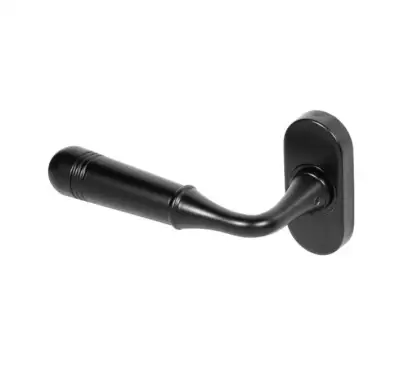 Click Here To Enlarge This Photo Of BLU Performance Opera Lever Door Handle on Oval Rose&comma; 316 Stainless Steel in a Matt Black Lacquered Finish &lpar;TBH085-MBL&rpar;
