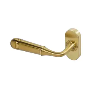 BLU Performance Opera Lever Door Handle on Oval Rose&comma; 316 Stainless Steel in a PVD Satin Brass Finish &lpar;TBH085-PSB&rpar;