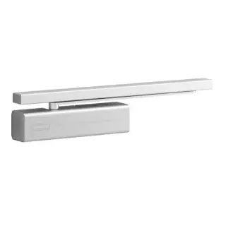 DC700A ASSA ABLOY Heavy Duty Cam-Motion Overhead Door Closer Adjustable Size 3-6 with Backcheck - Satin Stainless Steel