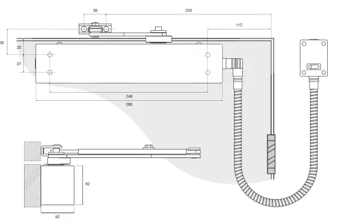 Click Here To Enlarge This Photo Of CE4F-E-SE UNION Electromagnetic &lpar;Hold Open&sol;Free Swing&rpar; Fixed Power Size 4 Overhead Door Closer - Silver