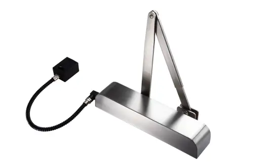 Click Here To Enlarge This Photo Of 9870R&sol;SSS EXIDOR Electromagnetic &lpar;Hold Open&sol;Free Swing&rpar; Fixed Power Size 4 Overhead Door Closer - Satin Stainless Steel