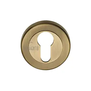 SC-0192-AZ M&period;Marcus Sorrento Euro Profile Cylinder Escutcheon Antique Brass on Zinc finish