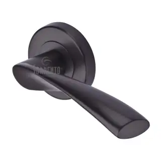 SC-2042-MBZ M&period;Marcus Sorrento Door Handle Lever Latch on Round Rose Treviso Design Matt Bronze on Zinc finish