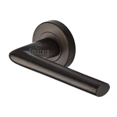 Click Here To Enlarge This Photo Of SC-2352-MBZ M&period;Marcus Sorrento Door Handle Lever Latch on Round Rose Lena Design Matt Bronze on Zinc finish