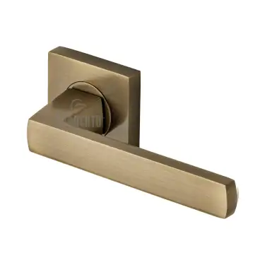 Click Here To Enlarge This Photo Of SC-4062-AZ M&period;Marcus Sorrento Door Handle Lever Latch on Square Rose Axis Design Antique Brass on Zinc finish