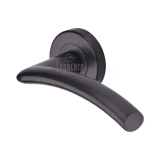 SC-4352-MBZ M&period;Marcus Sorrento Door Handle Lever Latch on Round Rose Tosca Design Matt Bronze on Zinc finish