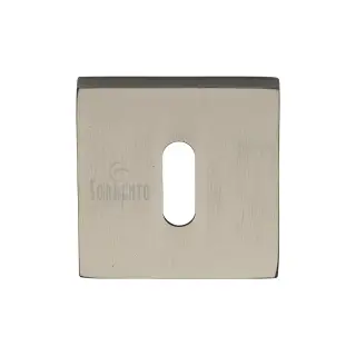 SC-SQ5002-SNZ M&period;Marcus Sorrento Concealed Square Keyhole Escutcheon Satin Nickel on Zinc finish