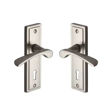 Click Here To Enlarge This Photo Of BOS1000-SNZ M&period;Marcus Sorrento Door Handle Lever Lock Boston Design Satin Nickel on Zinc finish