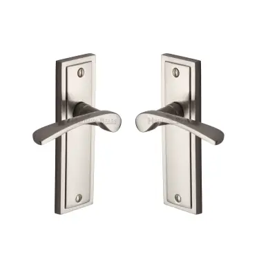 Click Here To Enlarge This Photo Of BOS1010-SNZ M&period;Marcus Sorrento Door Handle Lever Latch Boston Design Satin Nickel on Zinc finish