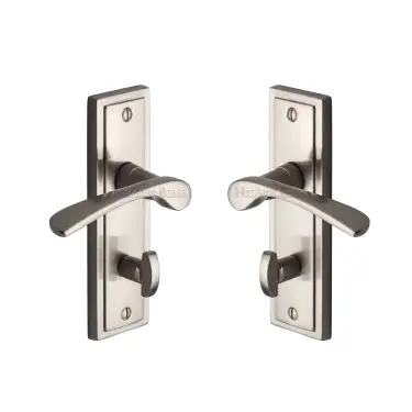 Click Here To Enlarge This Photo Of BOS1030-SNZ M&period;Marcus Sorrento Door Handle for Bathroom Boston Design Satin Nickel on Zinc finish