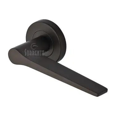 Click Here To Enlarge This Photo Of SC-3059-MBZ M&period;Marcus Sorrento Door Handle Lever Latch on Round Rose Neo Design Matt Bronze on Zinc finish