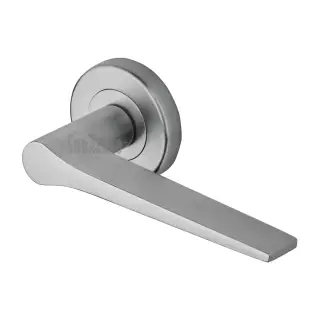 SC-3059-SC M&period;Marcus Sorrento Door Handle Lever Latch on Round Rose Neo Design Satin Chrome finish