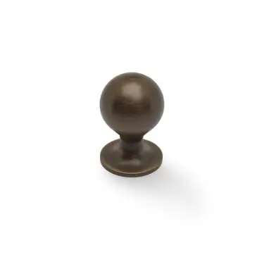 Click Here To Enlarge This Photo Of AW844-25-AB - Alexander & Wilks Plain Caesar Cupboard Knob on Round Rose 25mm - Antique Brass