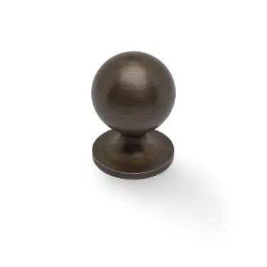 Click Here To Enlarge This Photo Of AW844-32-AB - Alexander & Wilks Plain Caesar Cupboard Knob on Round Rose 32mm - Antique Brass