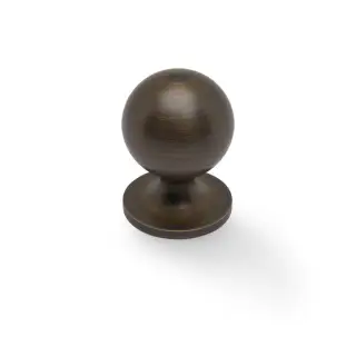 AW844-32-AB - Alexander & Wilks Plain Caesar Cupboard Knob on Round Rose 32mm - Antique Brass