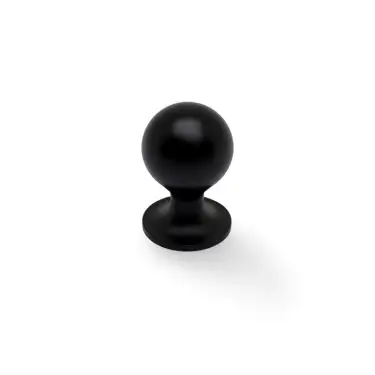 Click Here To Enlarge This Photo Of AW844-25-BL - Alexander & Wilks Plain Caesar Cupboard Knob on Round Rose 25mm - Black