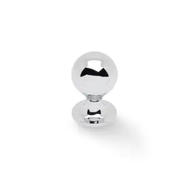 Click Here To Enlarge This Photo Of AW844-25-PC - Alexander & Wilks Plain Caesar Cupboard Knob on Round Rose 25mm - Polished Chrome