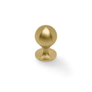 AW844-25-SBPVD - Alexander & Wilks Plain Caesar Cupboard Knob on Round Rose 25mm - Satin Brass PVD