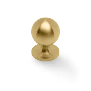 AW844-32-SBPVD - Alexander & Wilks Plain Caesar Cupboard Knob on Round Rose 32mm - Satin Brass PVD