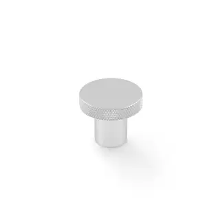AW802-30-PC - Alexander & Wilks Hanover Knurled Circular Cupboard Knob 30mm - Polished Chrome