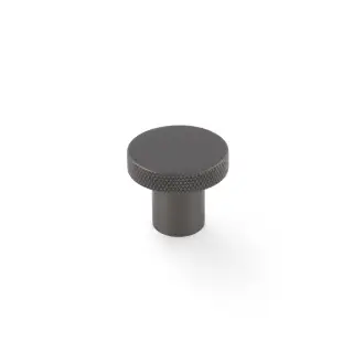 AW802-30-DBZ - Alexander & Wilks Hanover Knurled Circular Cupboard Knob 30mm - Dark Bronze