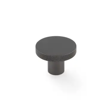 Click Here To Enlarge This Photo Of AW802-38-DBZ - Alexander & Wilks Hanover Knurled Circular Cupboard Knob 38mm - Dark Bronze