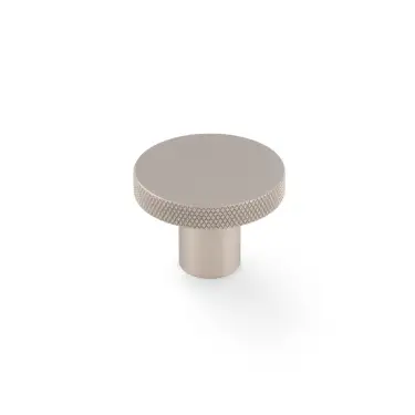 Click Here To Enlarge This Photo Of AW802-38-SN - Alexander & Wilks Hanover Knurled Circular Cupboard Knob 38mm - Satin Nickel
