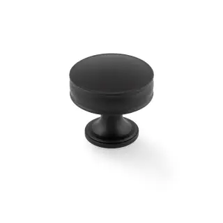 AW808-38-BL - Alexander & Wilks Lynd Cupboard Knob - Black - 38mm