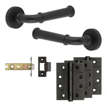 Click Here To Enlarge This Photo Of JV847MB Frelan Hardware Jedo Complete 'Classic' Door Handle Pack - Internal Doors - Matt Black