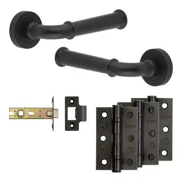Click Here To Enlarge This Photo Of JV847MB Frelan Hardware Jedo Complete 'Classic' Door Handle Pack - Internal Doors - Matt Black