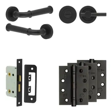 Click Here To Enlarge This Photo Of JV847MB Frelan Hardware Jedo Complete 'Classic' Door Handle Pack - Internal Doors - Matt Black