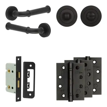 Click Here To Enlarge This Photo Of JV847MB Frelan Hardware Jedo Complete 'Classic' Door Handle Pack - Internal Doors - Matt Black