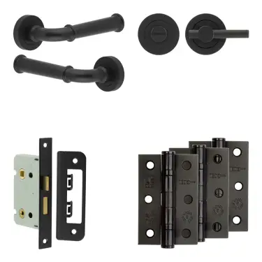 Click Here To Enlarge This Photo Of JV847MB Frelan Hardware Jedo Complete 'Classic' Door Handle Pack - Internal Doors - Matt Black