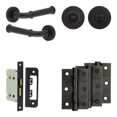 Click Here To Enlarge This Photo Of JV847MB Frelan Hardware Jedo Complete 'Classic' Door Handle Pack - Internal Doors - Matt Black
