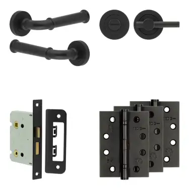 Click Here To Enlarge This Photo Of JV847MB Frelan Hardware Jedo Complete 'Classic' Door Handle Pack - Internal Doors - Matt Black