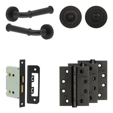 Click Here To Enlarge This Photo Of JV847MB Frelan Hardware Jedo Complete 'Classic' Door Handle Pack - Internal Doors - Matt Black