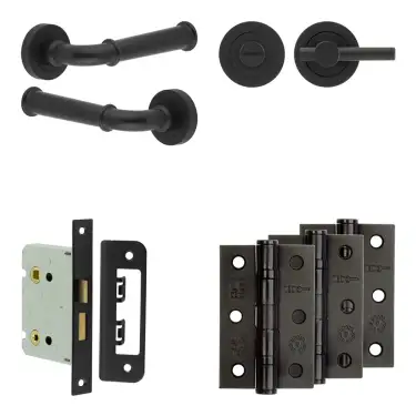 Click Here To Enlarge This Photo Of JV847MB Frelan Hardware Jedo Complete 'Classic' Door Handle Pack - Internal Doors - Matt Black