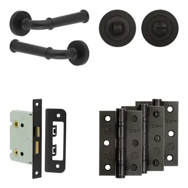 Click Here To Enlarge This Photo Of JV847MB Frelan Hardware Jedo Complete 'Classic' Door Handle Pack - Internal Doors - Matt Black