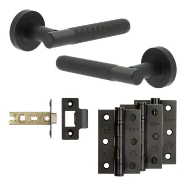 Click Here To Enlarge This Photo Of JV852MB Frelan Hardware Jedo Complete 'Venice' Door Handle Pack - Internal Doors - Matt Black