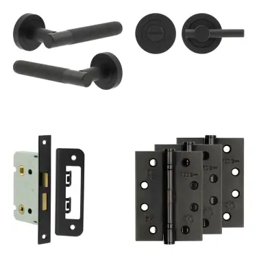 Click Here To Enlarge This Photo Of JV852MB Frelan Hardware Jedo Complete 'Venice' Door Handle Pack - Internal Doors - Matt Black
