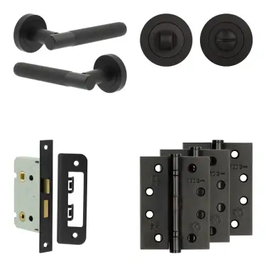 Click Here To Enlarge This Photo Of JV852MB Frelan Hardware Jedo Complete 'Venice' Door Handle Pack - Internal Doors - Matt Black