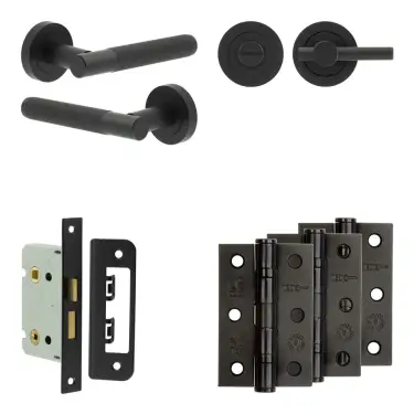 Click Here To Enlarge This Photo Of JV852MB Frelan Hardware Jedo Complete 'Venice' Door Handle Pack - Internal Doors - Matt Black