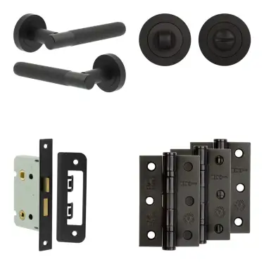 Click Here To Enlarge This Photo Of JV852MB Frelan Hardware Jedo Complete 'Venice' Door Handle Pack - Internal Doors - Matt Black
