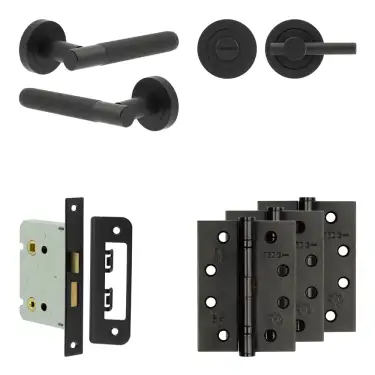 Click Here To Enlarge This Photo Of JV852MB Frelan Hardware Jedo Complete 'Venice' Door Handle Pack - Internal Doors - Matt Black